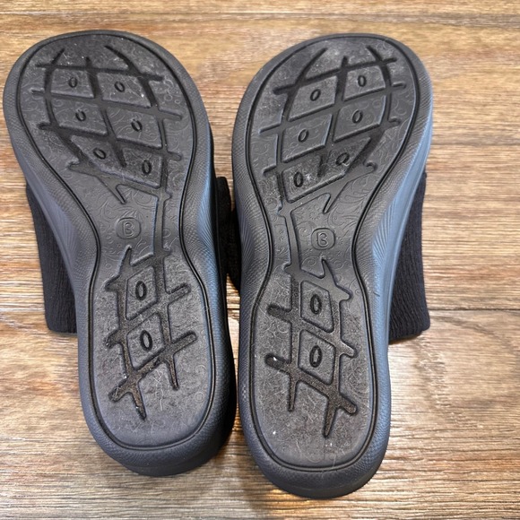 Bzees Black Smile More Bow Wedge Sandals Women 9.5 Slides Summer Slip On Shoes - Picture 10 of 10